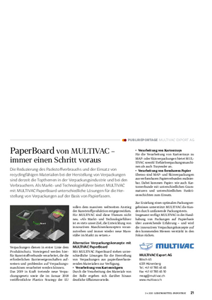 PaperBoard von MULTIVAC – immer einen Schritt voraus PaperBoard von MULTIVAC – immer einen Schritt voraus